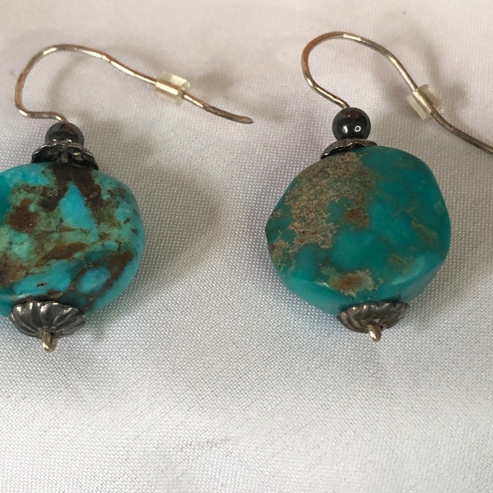 Unique Turquoise Handcrafted Dangle Earrings - image 5
